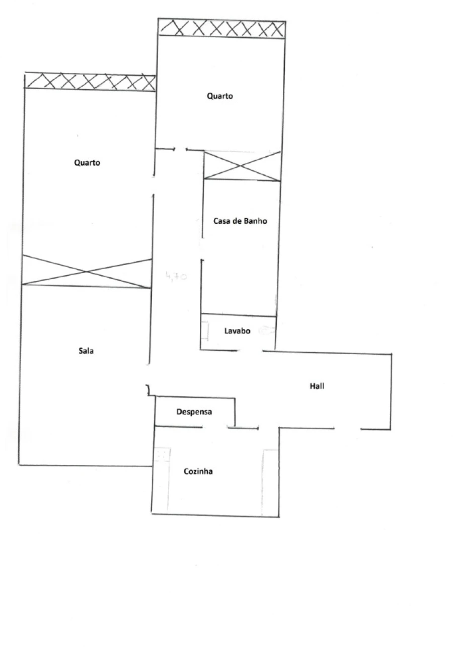 Apartamento T2 para Arrendamento em Carnaxide e Queijas Planta 1