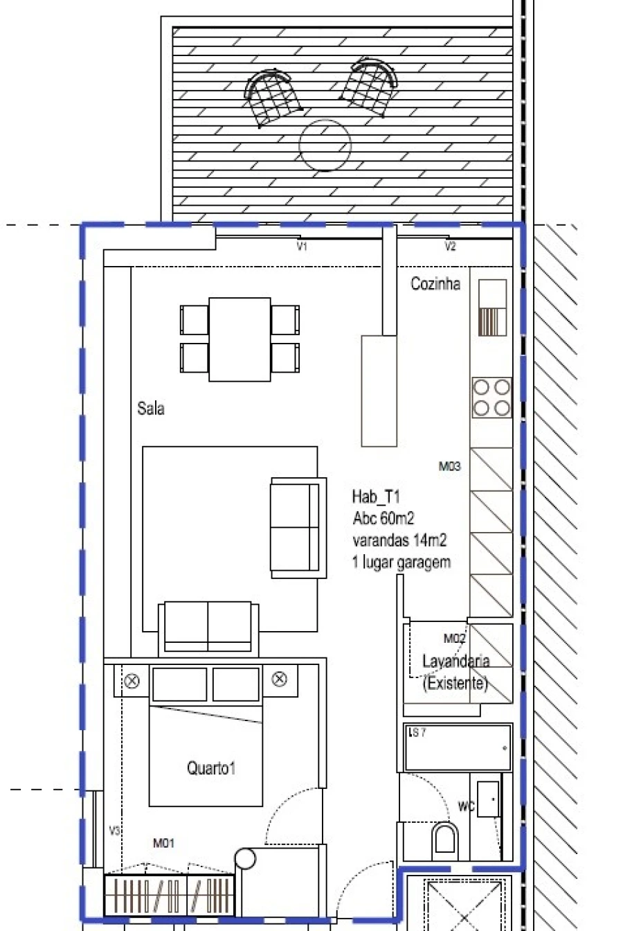 Apartamento T1 para Arrendamento em Aldoar, Foz do Douro e Nevogilde Planta 1