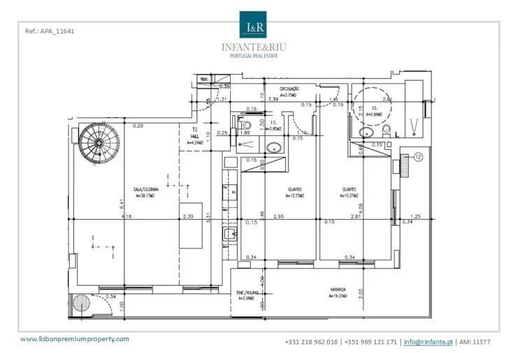 Apartamento T2 para Venda em Montijo e Afonsoeiro Planta 1