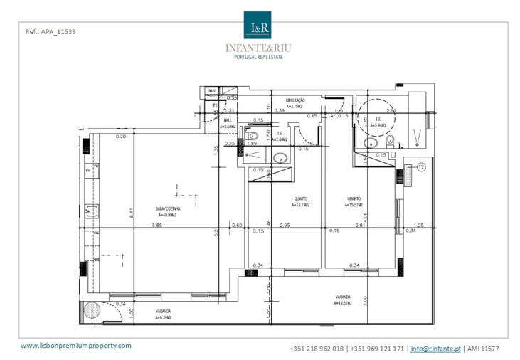 Apartamento T2 para Venda em Montijo e Afonsoeiro Planta 1