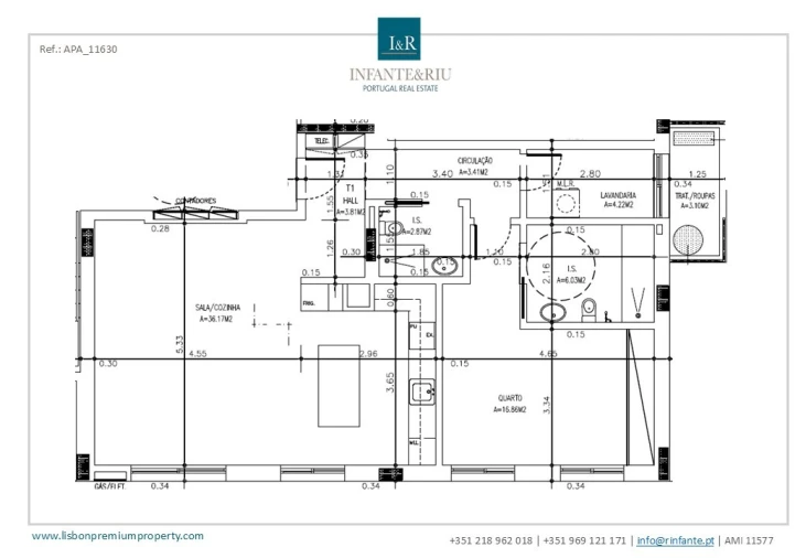 Apartamento T1 para Venda em Montijo e Afonsoeiro Planta 1