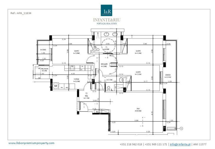 Apartamento T3 para Venda em Montijo e Afonsoeiro Planta 1
