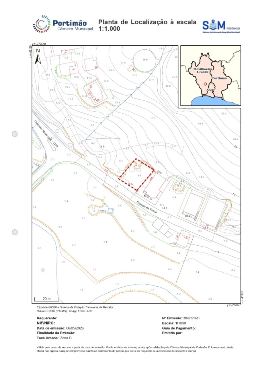 Terreno para Venda em Mexilhoeira Grande Planta 1