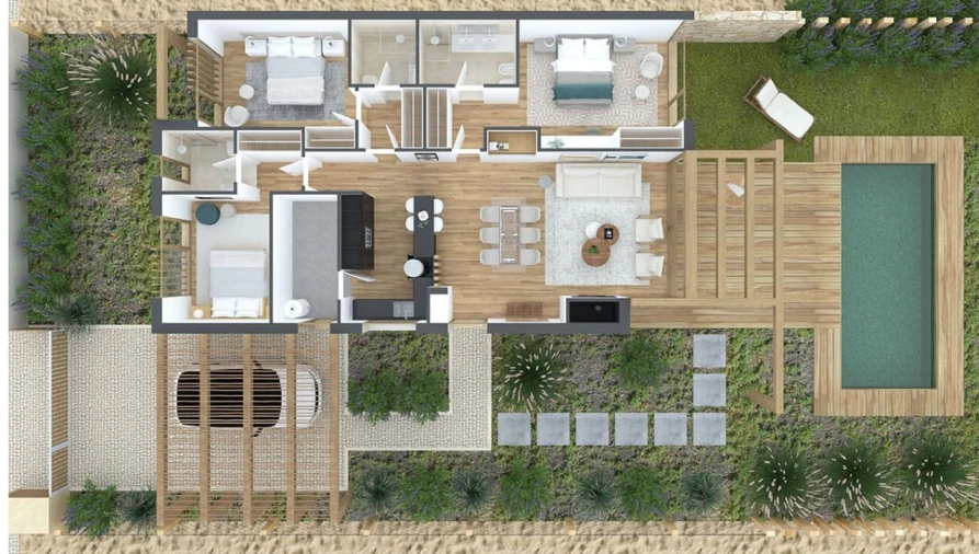 Moradia T3 para Venda em Vau Planta 1