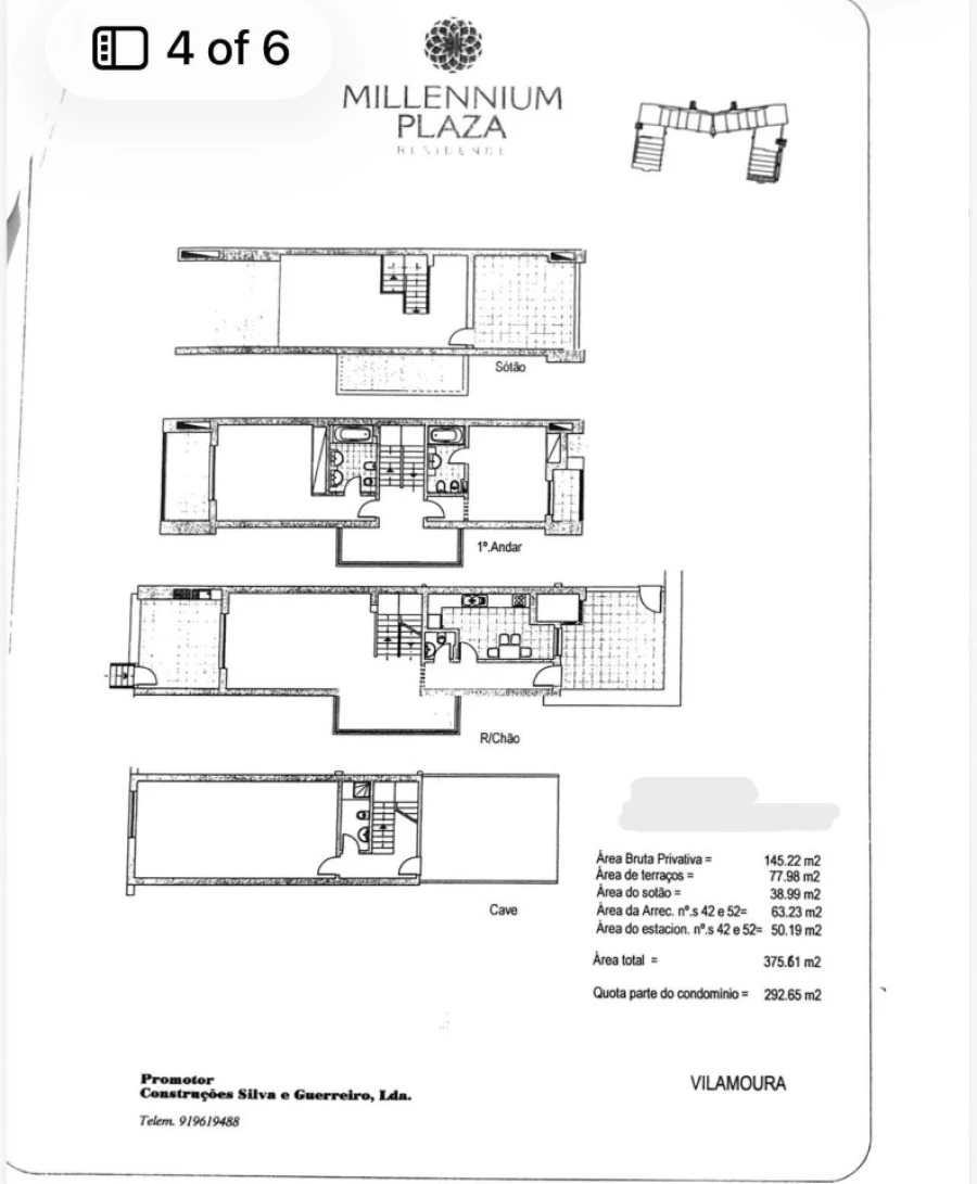 Moradia T2 para Venda em Quarteira Planta 1