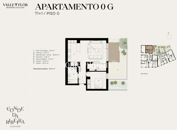 Apartamento T1 para Venda em Alcantara Planta 1
