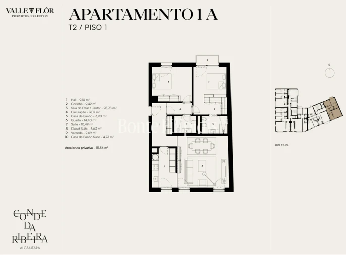 Apartamento T2 para Venda em Alcantara Planta 1