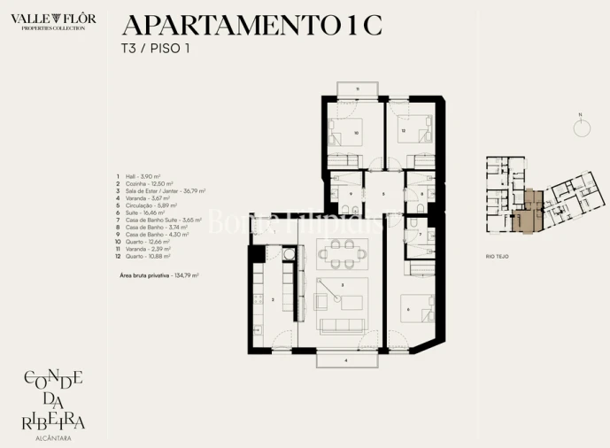 Apartamento T3 para Venda em Alcantara Planta 1
