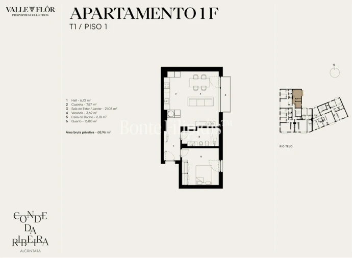 Apartamento T1 para Venda em Alcantara Planta 1
