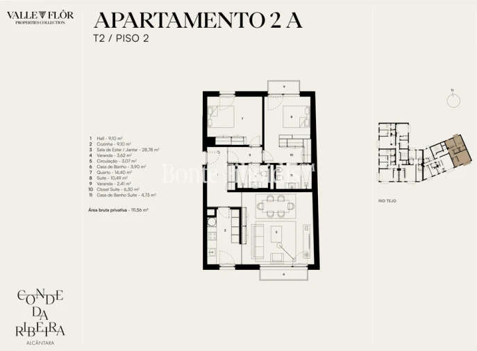 Apartamento T2 para Venda em Alcantara Planta 1