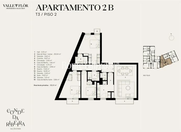 Apartamento T3 para Venda em Alcantara Planta 1
