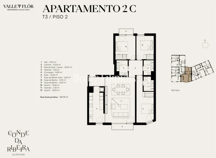 Apartamento T3 para Venda em Alcantara Planta 1