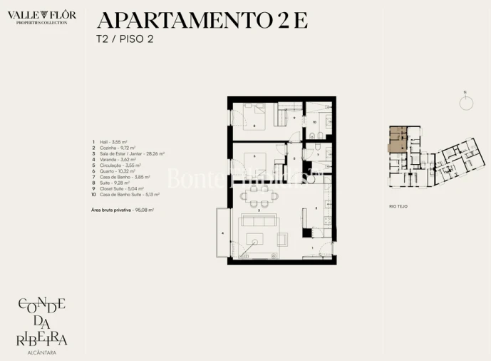 Apartamento T2 para Venda em Alcantara Planta 1