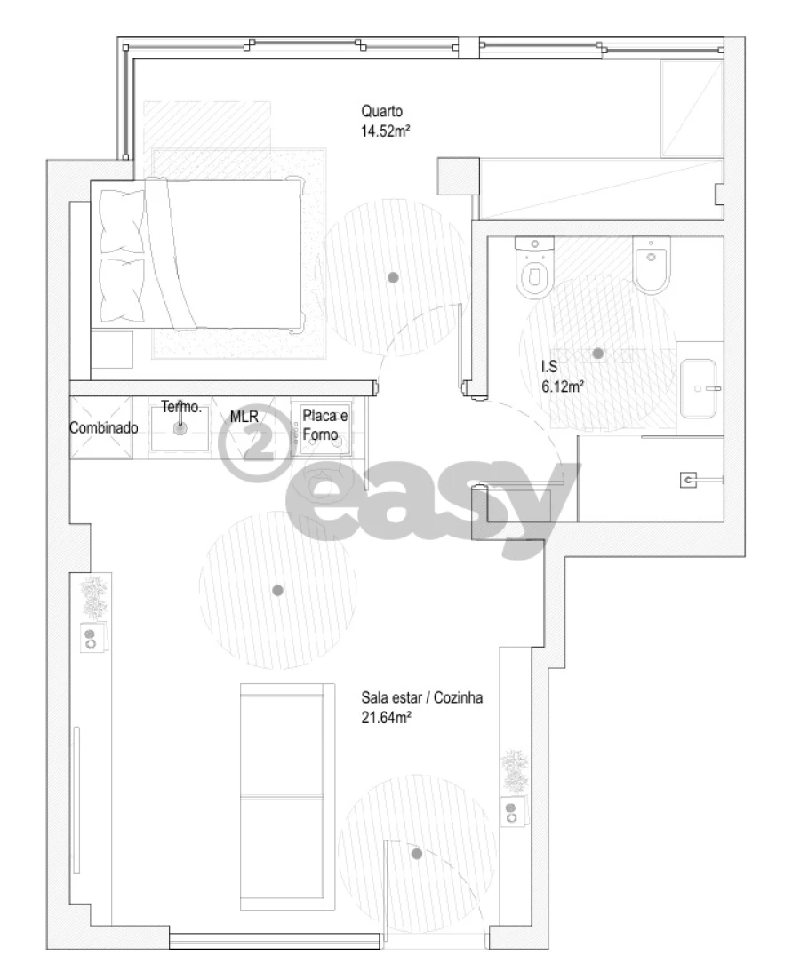 Apartamento T1 para Venda em Queluz e Belas Planta 2