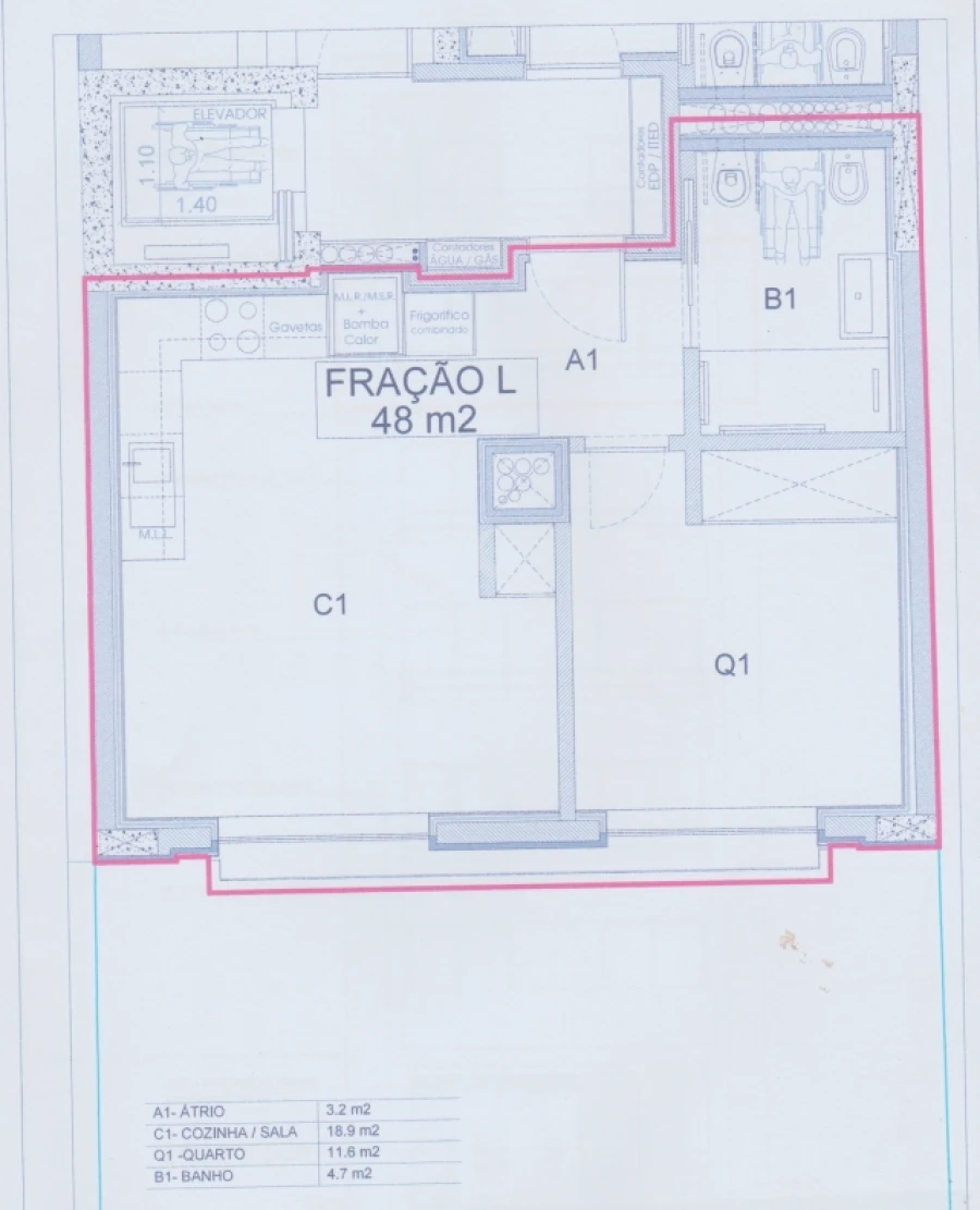 Apartamento T1 para Venda em Paranhos Planta 1