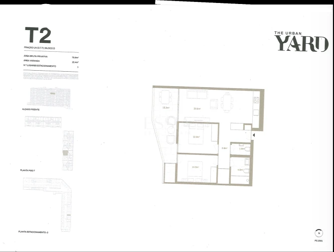Apartamento T2 para Venda em Santa Marinha e São Pedro da Afurada Planta 1
