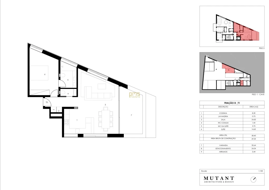 Apartamento T4 para Venda em Gondomar (São Cosme), Valbom e Jovim Planta 2