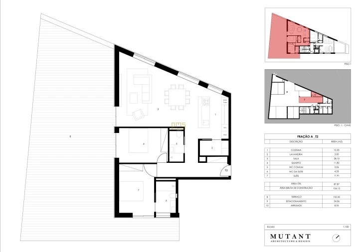 Apartamento T4 para Venda em Gondomar (São Cosme), Valbom e Jovim Planta 3