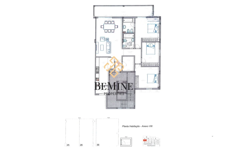 Apartamento T3 para Arrendamento em Funchal (Santa Maria Maior) Planta 1