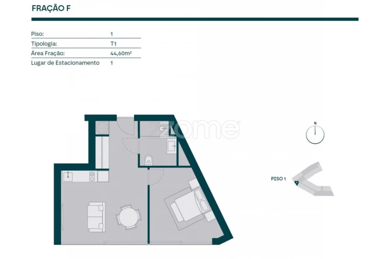 Apartamento T1 para Venda em Paranhos Planta 1