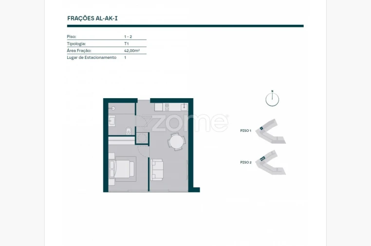 Apartamento T1 para Venda em Paranhos Planta 1
