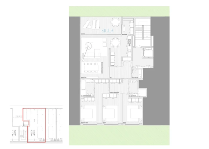 Apartamento T3 para Arrendamento em Canidelo Planta 1