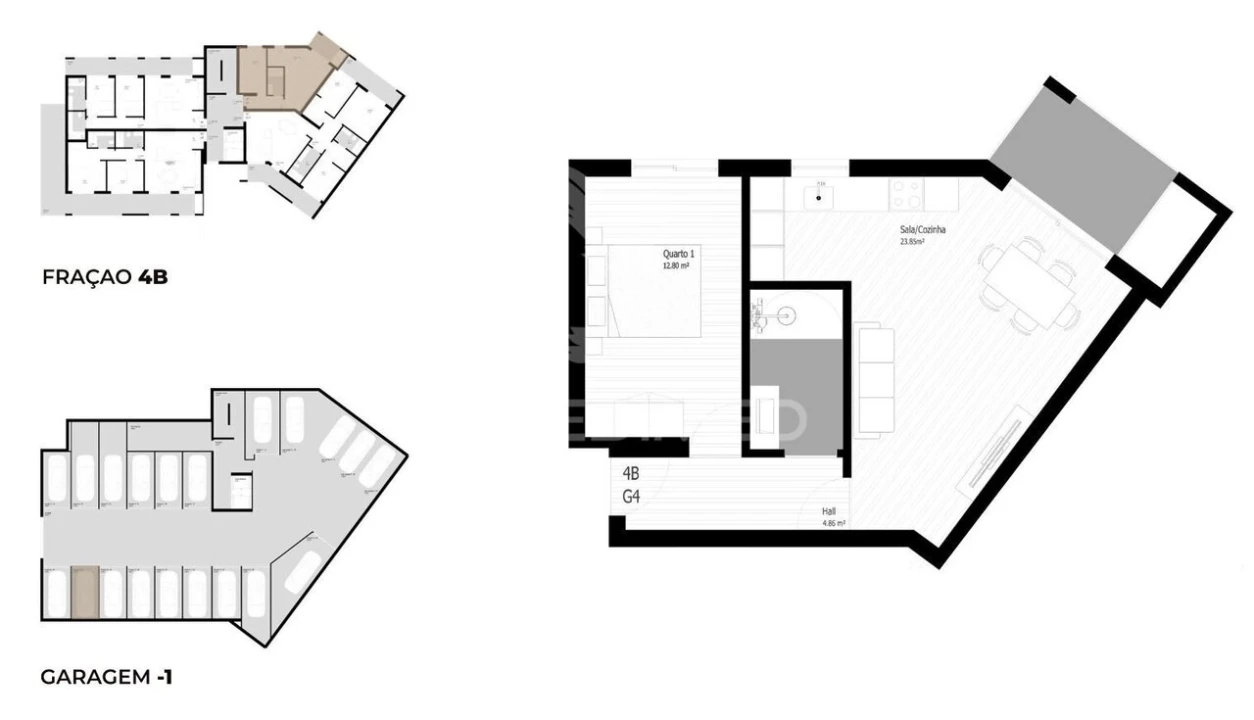 Apartamento T1 para Venda em Pedrouços Foto 18