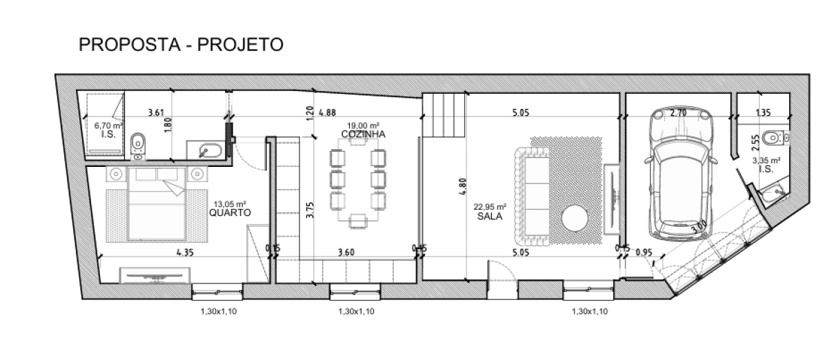 Moradia T1 para Venda em Almoster Planta 2
