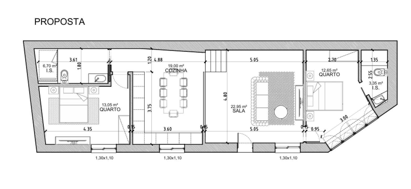 Moradia T1 para Venda em Almoster Planta 3