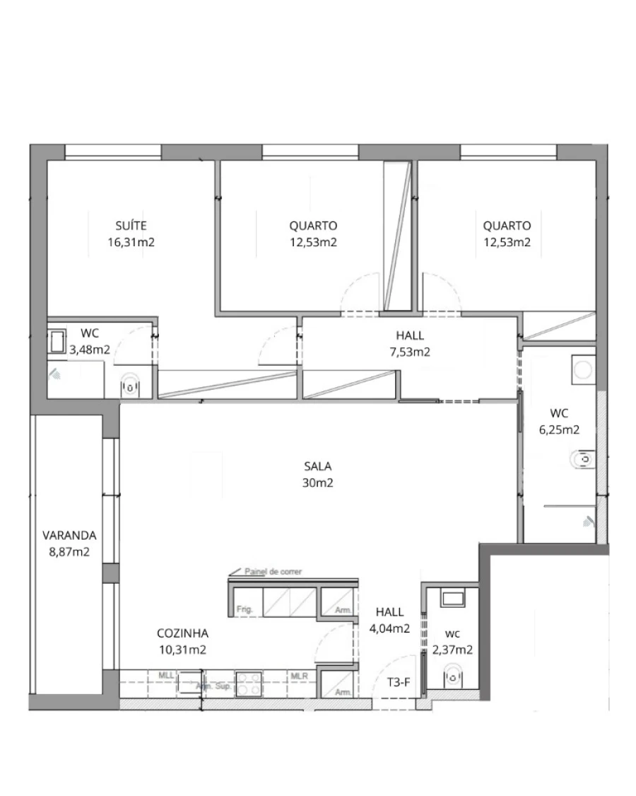 Apartamento T3 para Venda em Leiria, Pousos, Barreira e Cortes Planta 1