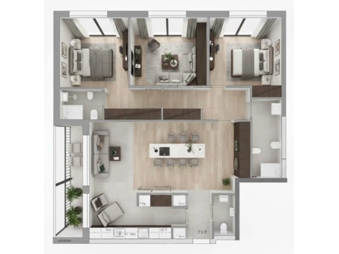 Apartamento T3 para Venda em Leiria, Pousos, Barreira e Cortes Planta 2