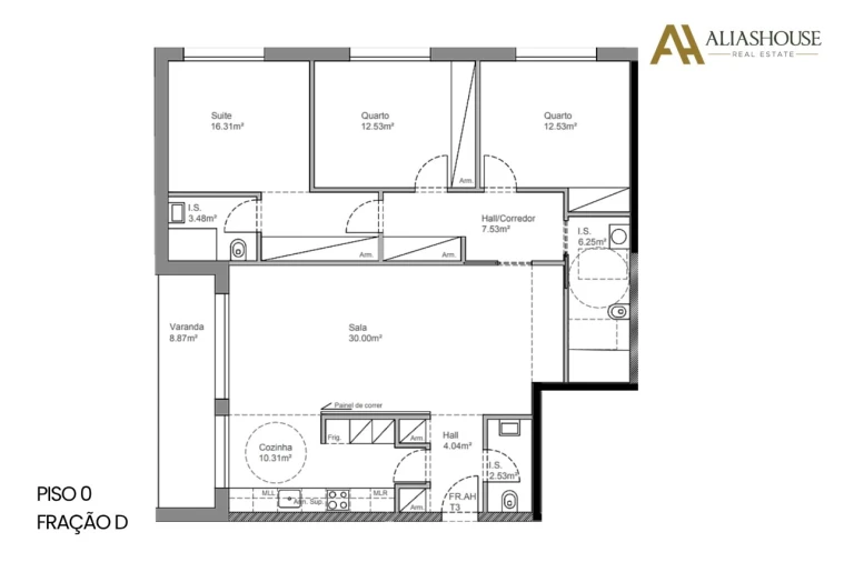 Apartamento T3 para Venda em Leiria, Pousos, Barreira e Cortes Planta 1