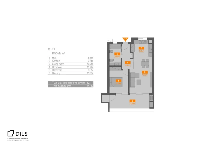 Apartamento T1 para Venda em Portimão Planta 1