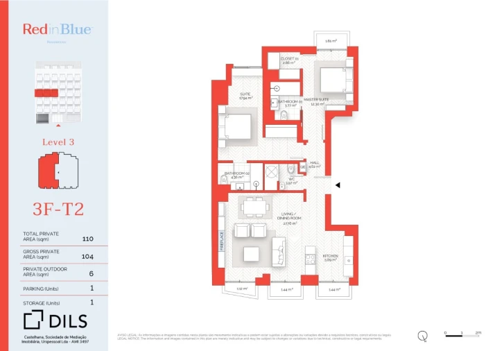 Apartamento T2 para Venda em Avenidas Novas Planta 1
