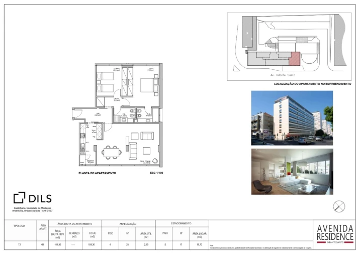 Apartamento T2 para Venda em Estrela Planta 1