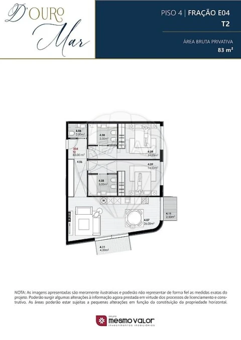 Apartamento T2 para Venda em Canidelo