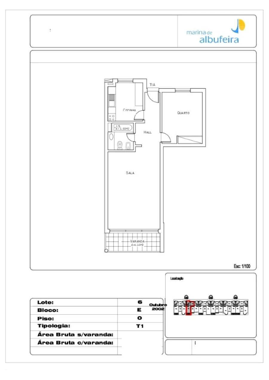 Apartamento T1 para Venda em Albufeira e Olhos de Água Planta 1