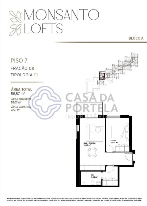 Apartamento T1 para Venda em Paranhos