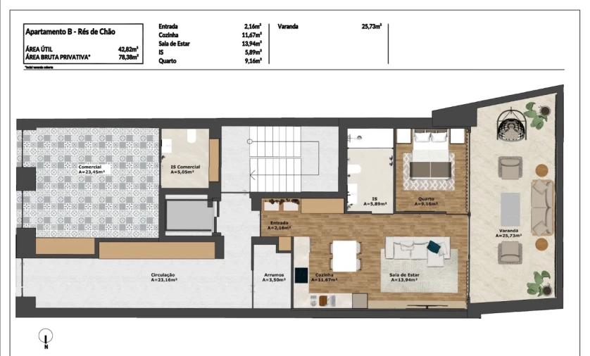 Apartamento T1 para Venda em Cedofeita, Santo Ildefonso, Sé, Miragaia, São Nicolau e Vitória Planta 1
