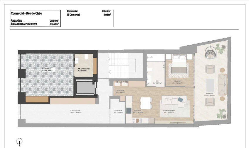 Apartamento T1 para Venda em Cedofeita, Santo Ildefonso, Sé, Miragaia, São Nicolau e Vitória Planta 2