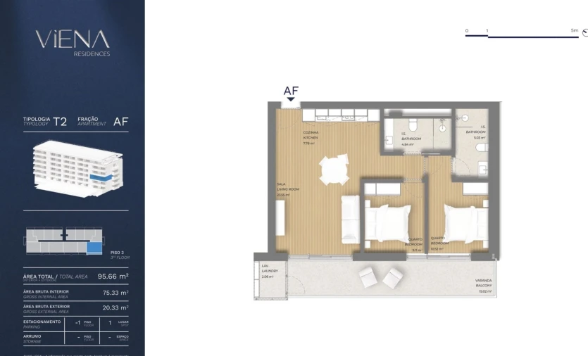 Apartamento T2 para Venda em Campanhã Planta 1