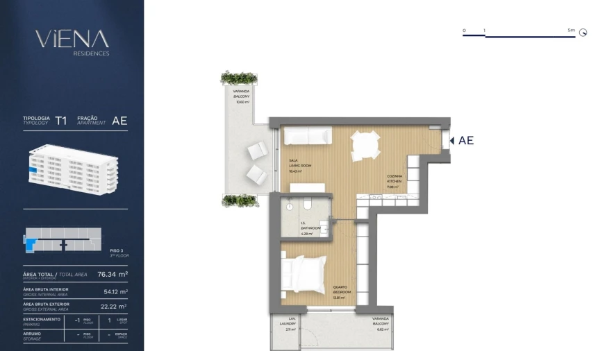 Apartamento T1 para Venda em Campanhã Planta 1