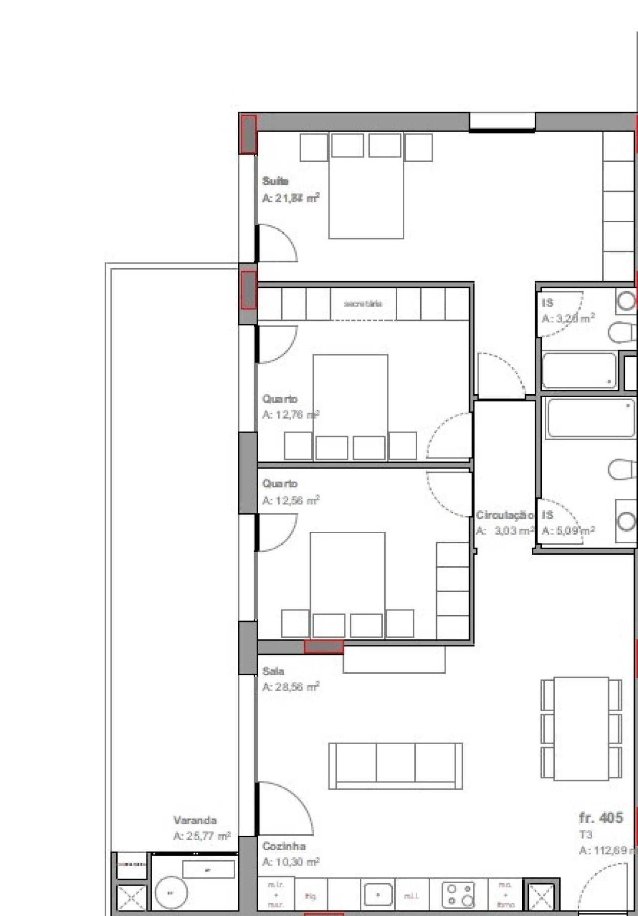 Apartamento T3 para Venda em Camarate, Unhos e Apelação Planta 2