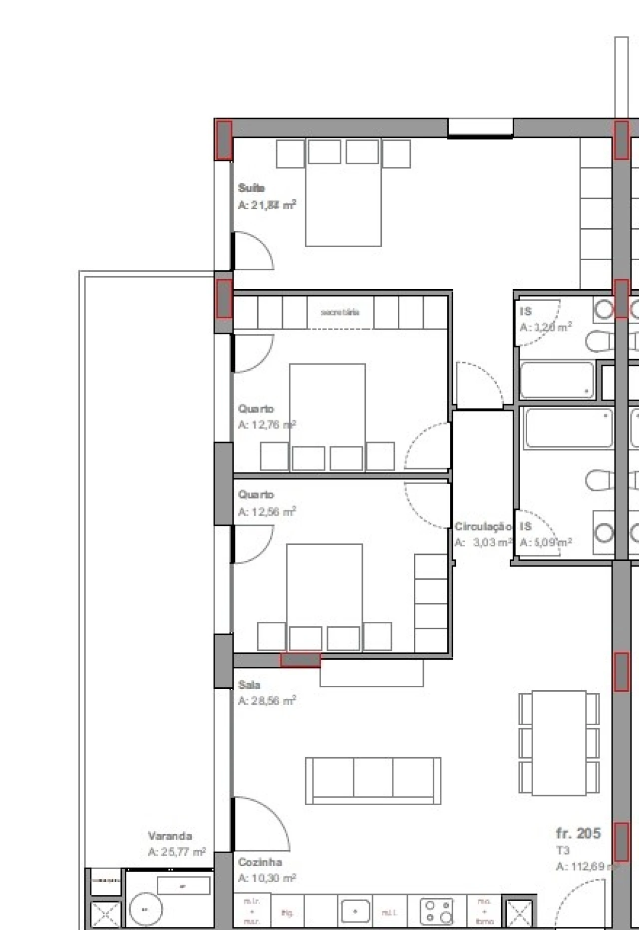 Apartamento T3 para Venda em Camarate, Unhos e Apelação Planta 2