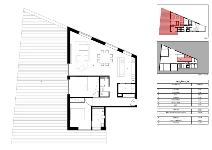 Apartamento T2 para Venda em Gondomar (São Cosme), Valbom e Jovim Planta 1