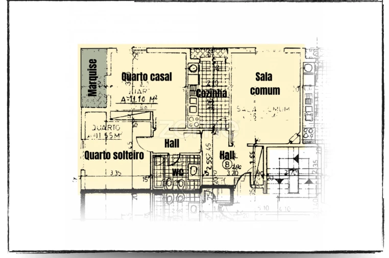 Apartamento T2 para Venda em Carcavelos e Parede Planta 1