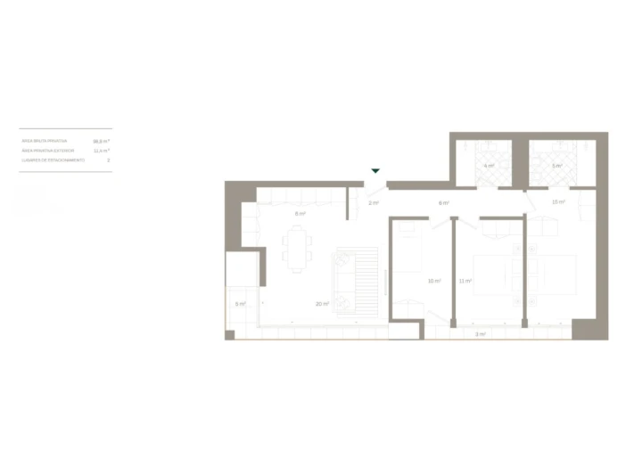 Apartamento T3 para Venda em Santa Marinha e São Pedro da Afurada Planta 1