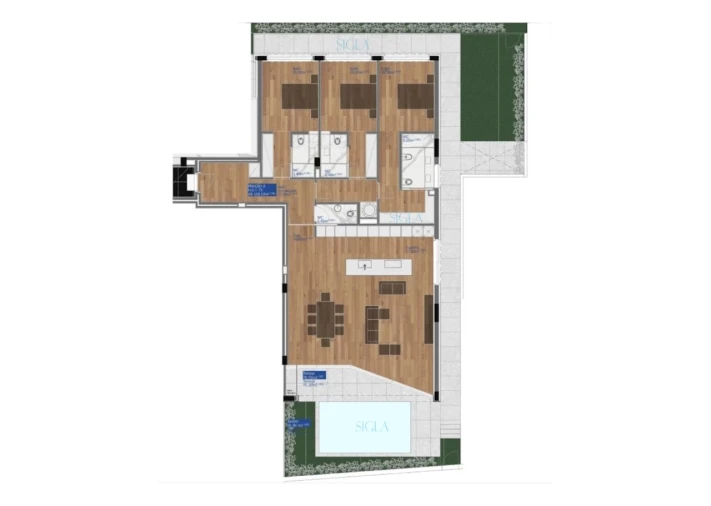 Apartamento T3 para Venda em Canidelo Planta 1