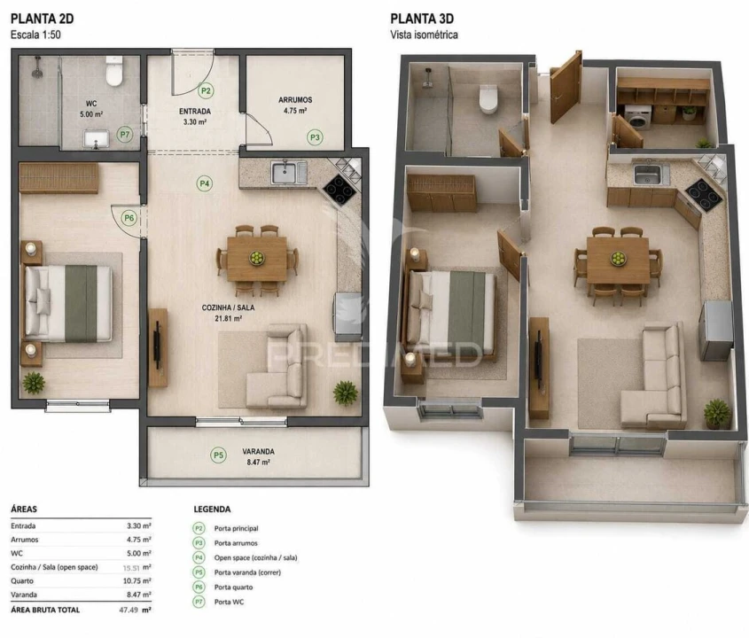 Apartamento T1 para Venda em Leiria, Pousos, Barreira e Cortes Foto 2