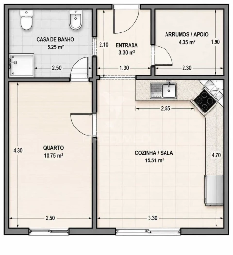 Apartamento T1 para Venda em Leiria, Pousos, Barreira e Cortes